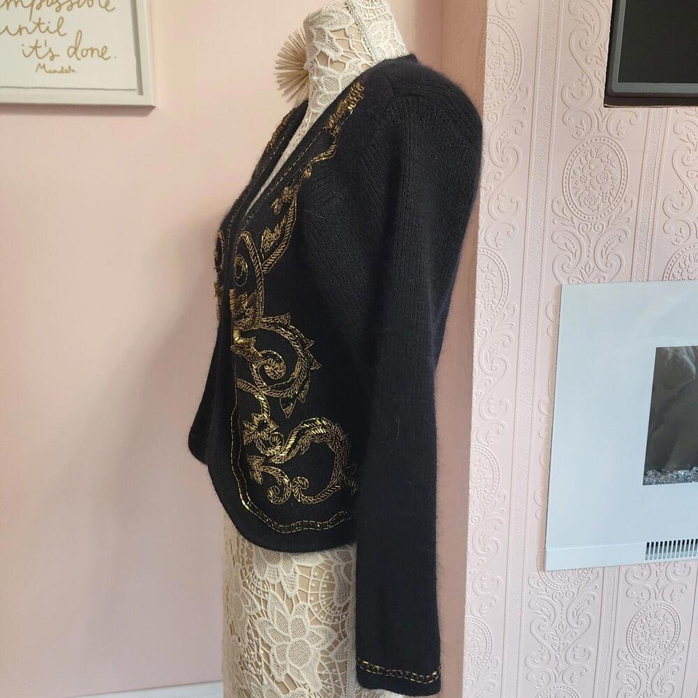 Euc Ib Diffusion Unique Black Sequin Sweater Silk… - image 6